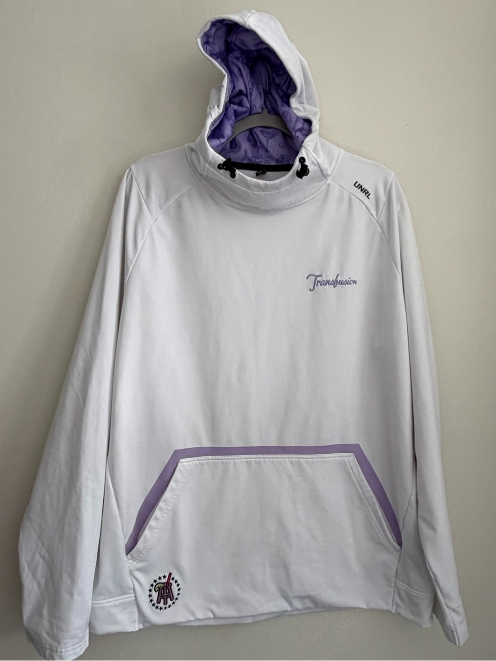 UNRL BARSTOOL Sports Transfusion Golf Hoodie Embroidered - Size XL Purple/White